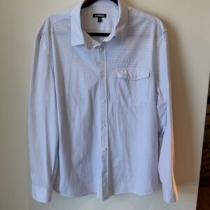 Express white w/ blue stripe Button Down Shirt